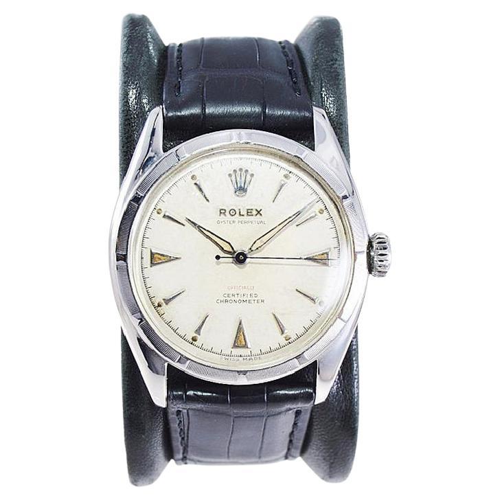 Rolex Steel Rare Super Oyster Model with Original Dial from the Mid 1950's For Sale