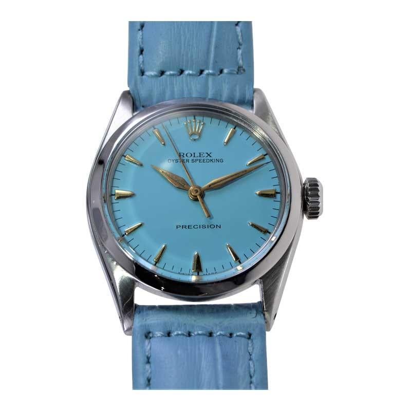 Rolex Steel Speedking with Custom Colored Dial and Gilt Hands from 1962 2
