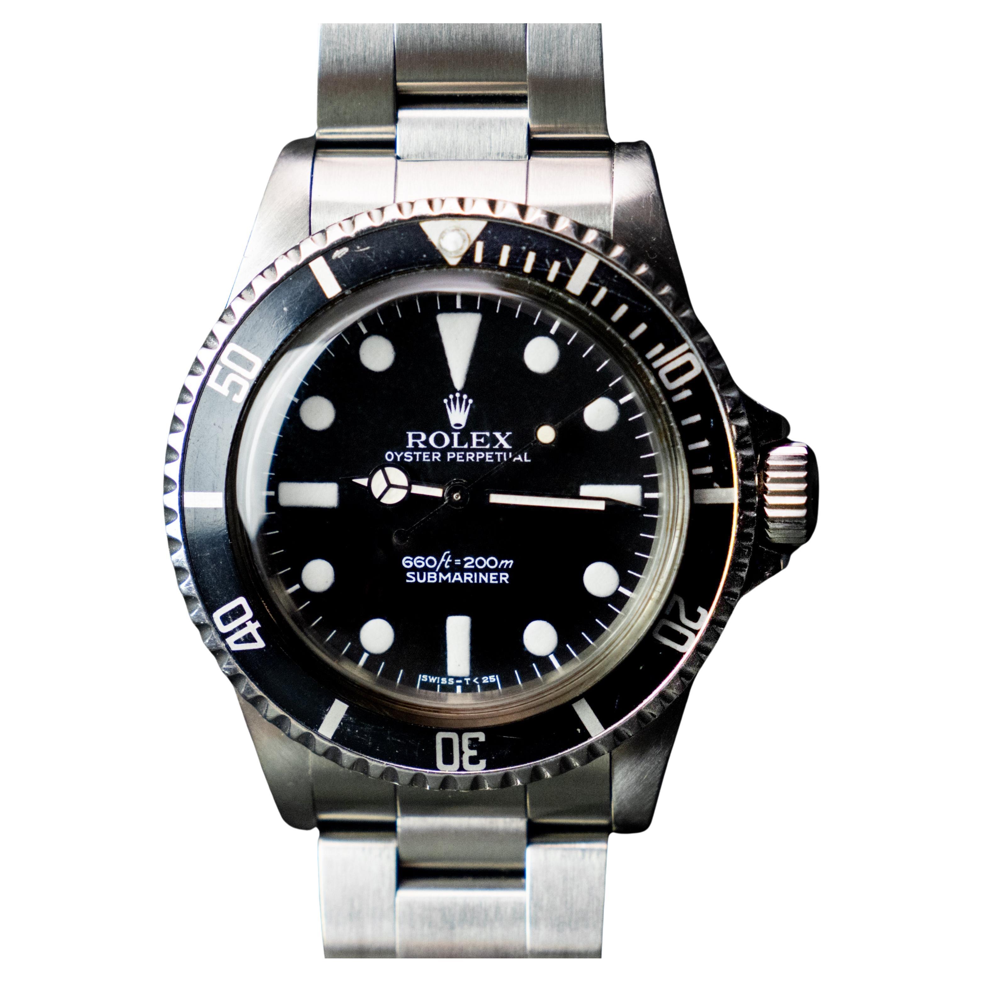 Rolex Submariner Maxi MK I Montre automatique en acier avec cadran mat 5513, 1978 en vente