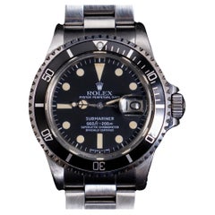 Rolex Steel Submariner with Date Matte Dial 1680 Steel Automatic Watch, 1978