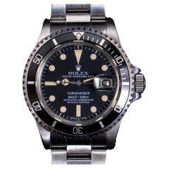 Vintage Rolex Steel Submariner with Date Matte Dial 1680 Steel Automatic Watch, 1978