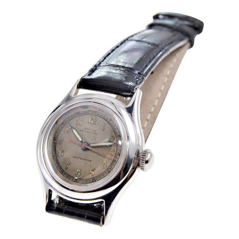 Rolex Steel Tudor Sky Rocket Geneve with Original Luminous Dial and Hands 1940's 2