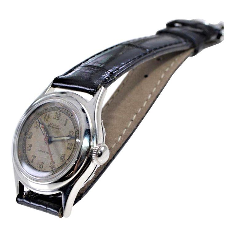 Rolex Steel Tudor Sky Rocket Geneve with Original Luminous Dial and Hands 1940's 3