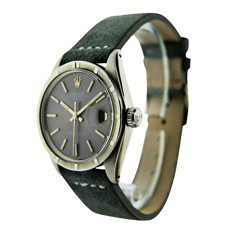 Rolex Steel with Charcoal Dial from 1974 or 1975 In Excellent Condition In Long Beach, CA
