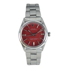 Rolex Steel with Custom Red Dial and Original Oyster Bracelet, Mid 1970's