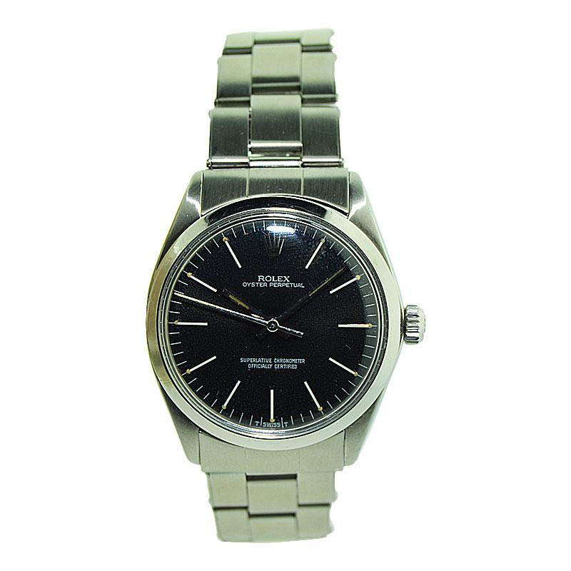 Rolex Oyster Perpetual Stainless Steel with Original Black Dial, Mid 1960's