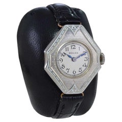 Rolex Sterling Silver and Enamel Art Deco Watch from Mid Teens