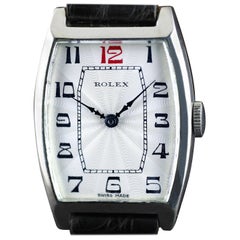 Used Rolex Sterling Silver Art Deco Tonneau Wristwatch, 1926