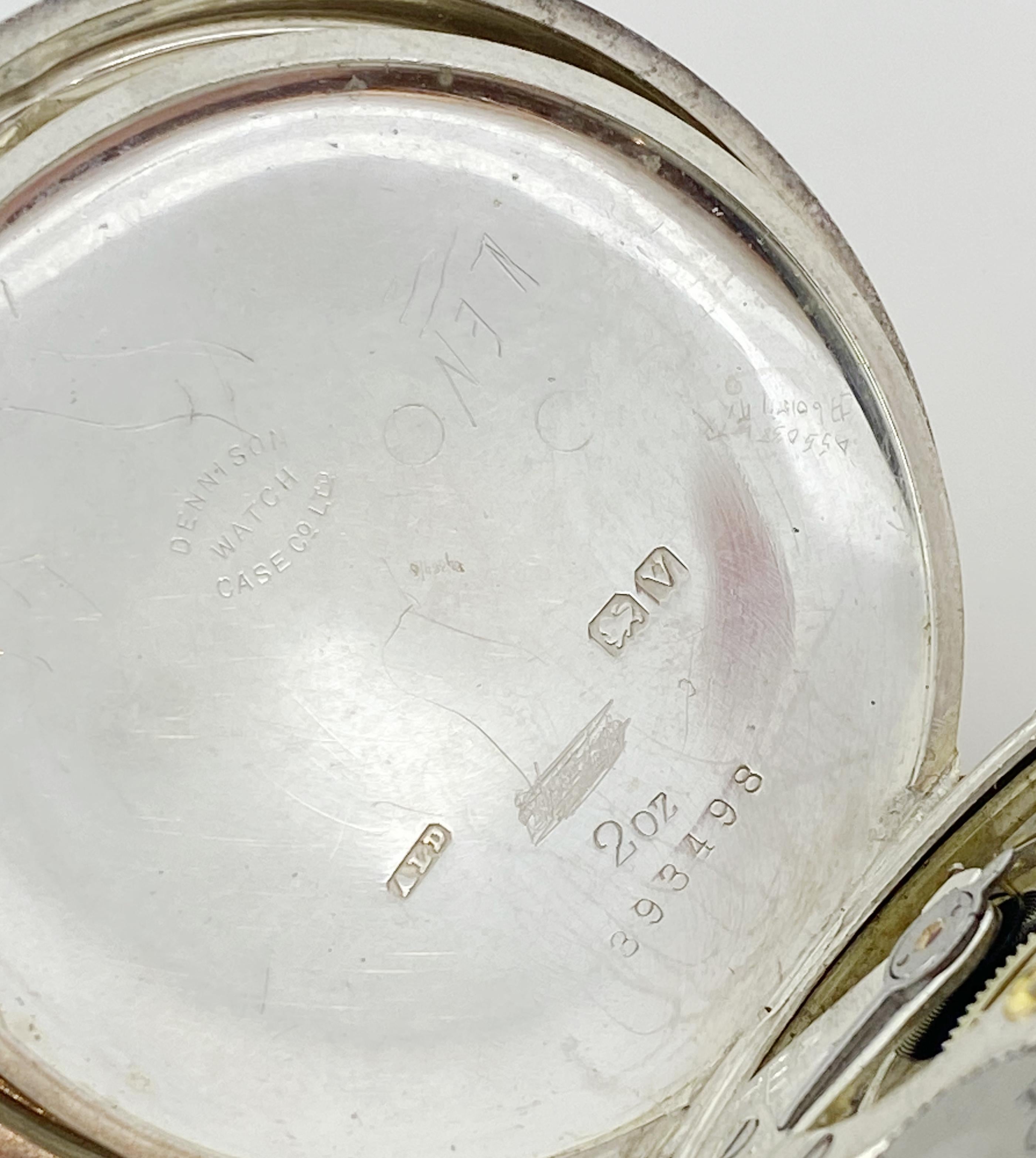 Rolex Sterlingsilber-Taschenuhr Antike um 1920 Doppel Jäger Großes 53 mm Gehäuse 5