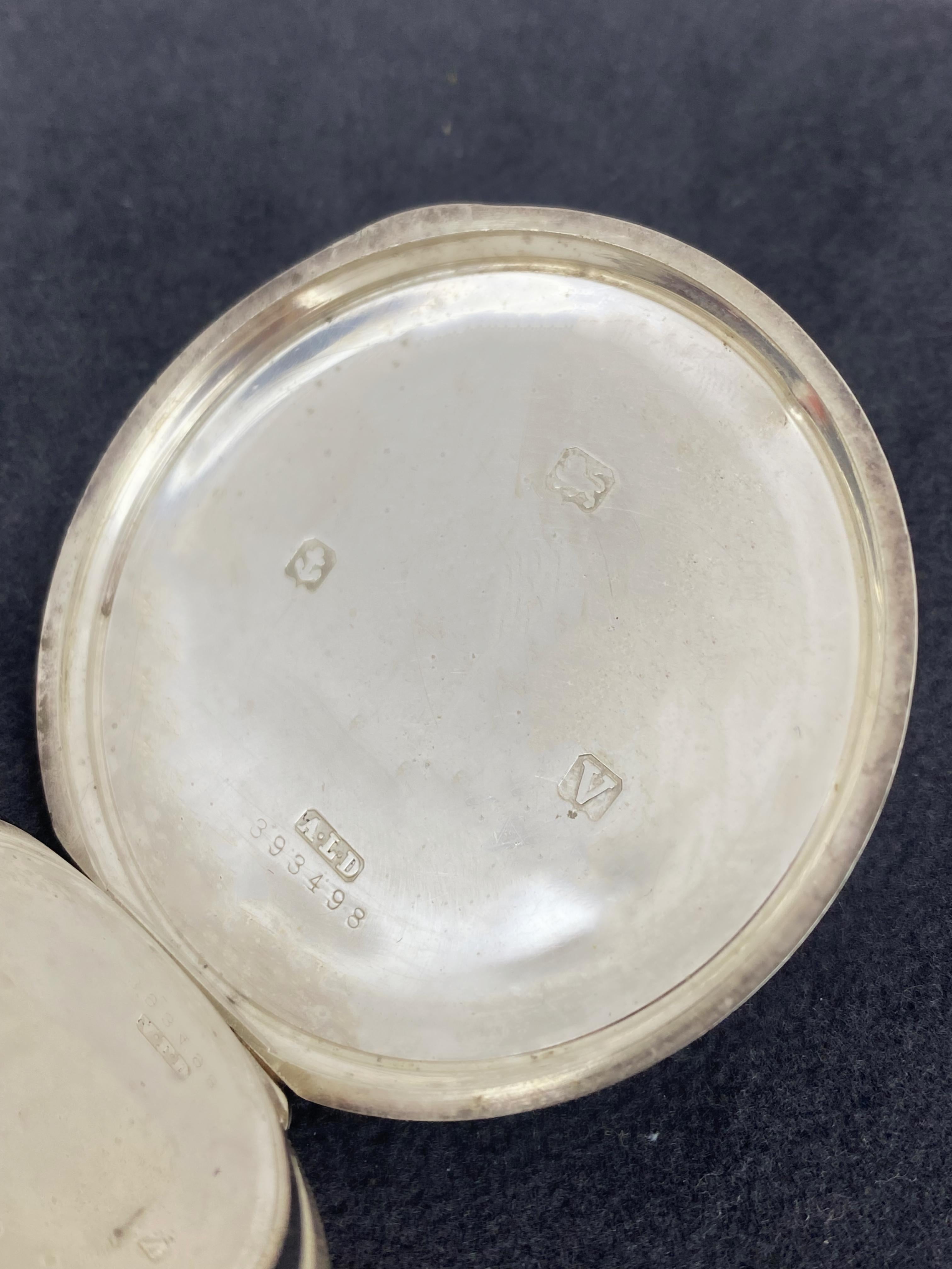 Rolex Sterlingsilber-Taschenuhr Antike um 1920 Doppel Jäger Großes 53 mm Gehäuse Herren