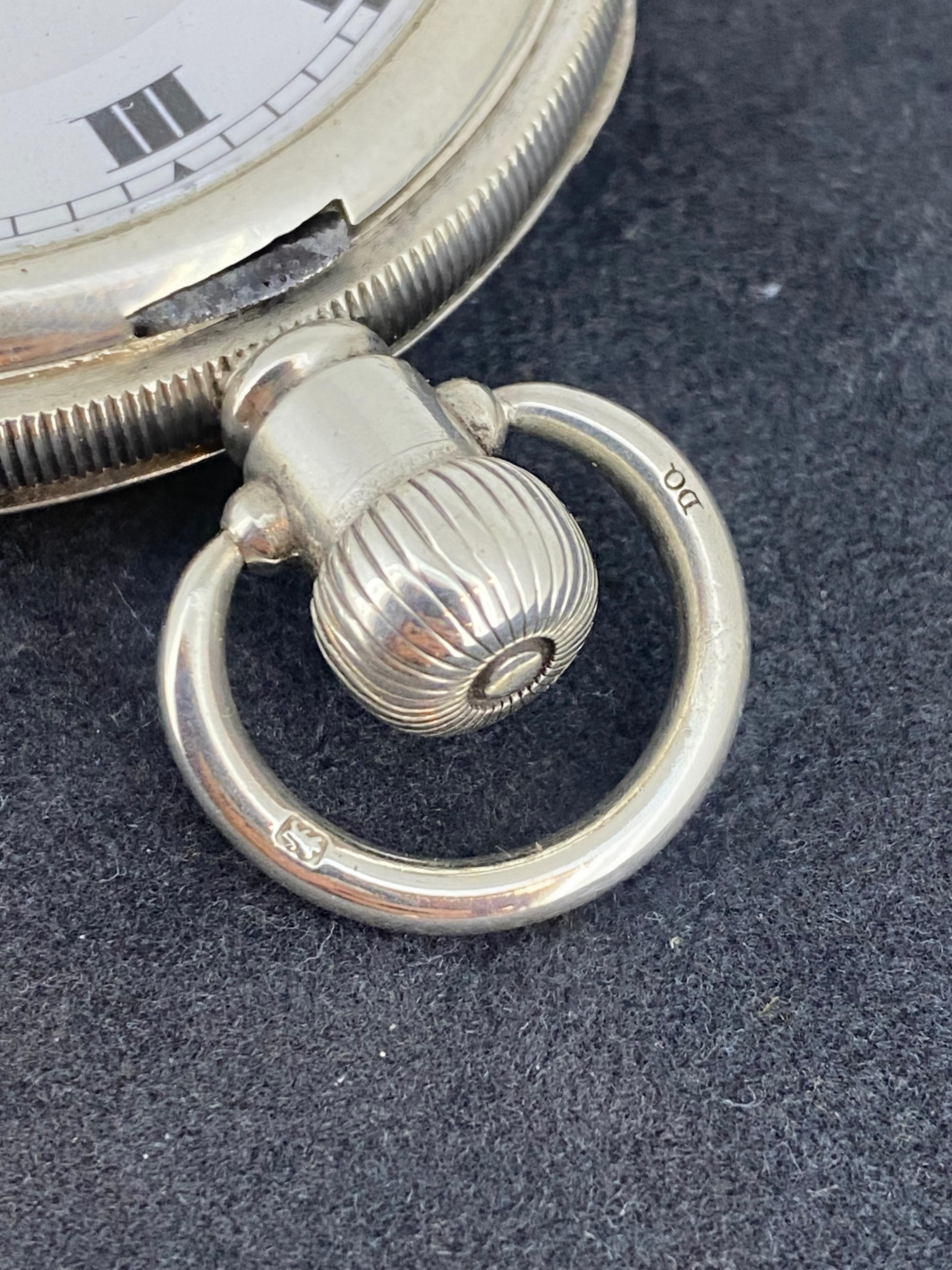 Rolex Sterlingsilber-Taschenuhr Antike um 1920 Doppel Jäger Großes 53 mm Gehäuse 3