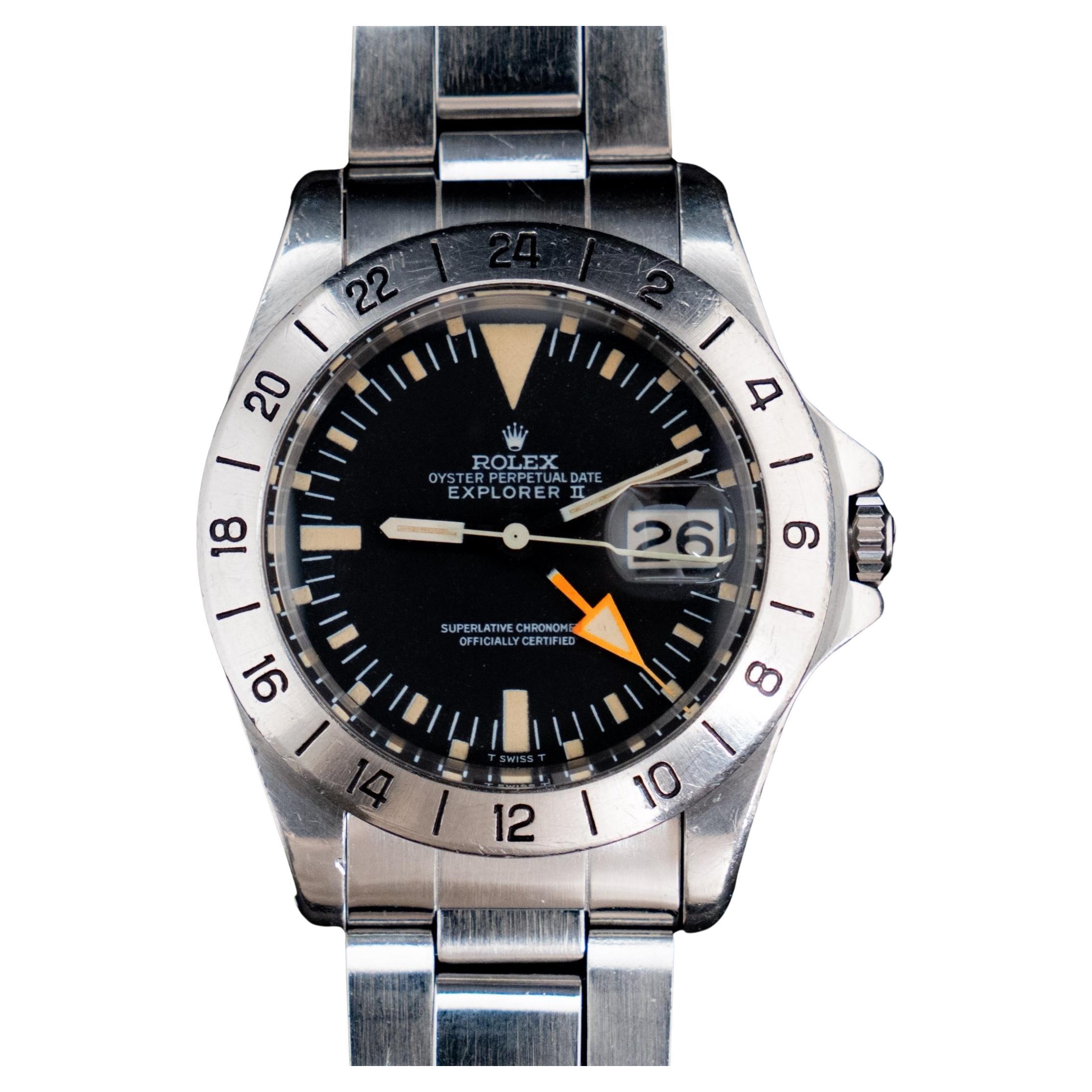 Rolex Steve McQueen Explorer II 1655 Straight Hand Steel Automatic Watch, 1972 For Sale