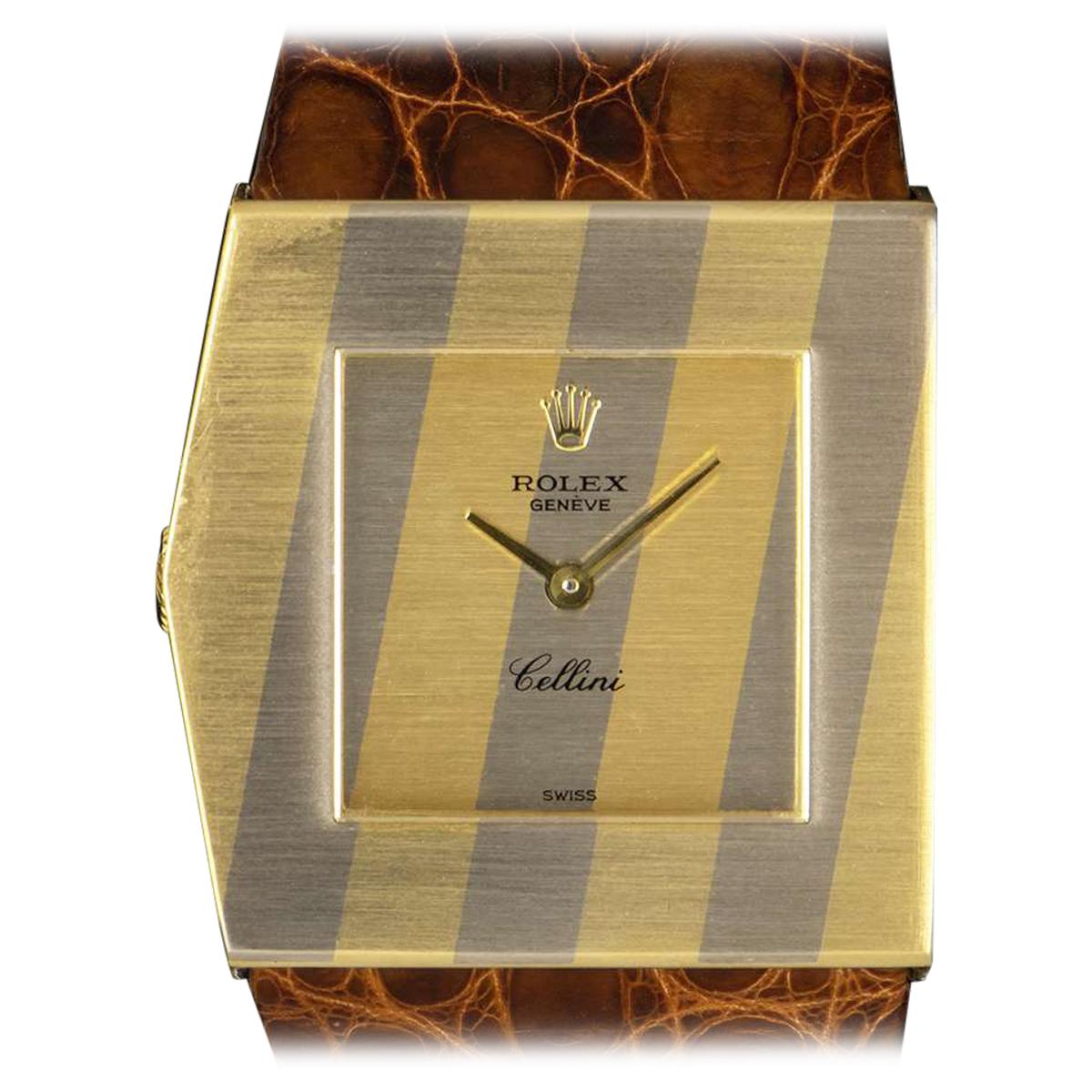 Rolex Striped King Midas Left-Handed Cellini Gold 4912 Manual Wind Watch