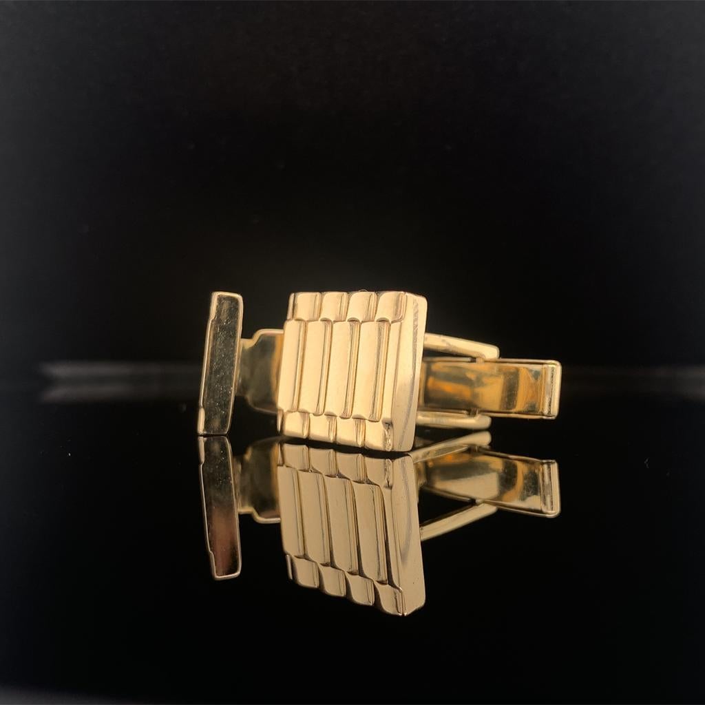 Rolex Style 14 Karat Yellow Gold Men's Cufflinks In New Condition In Brooklyn, NY