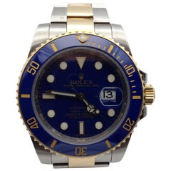 Rolex Submarimer Steel and Gold Blue Dial Men's Watch, Reference 116613