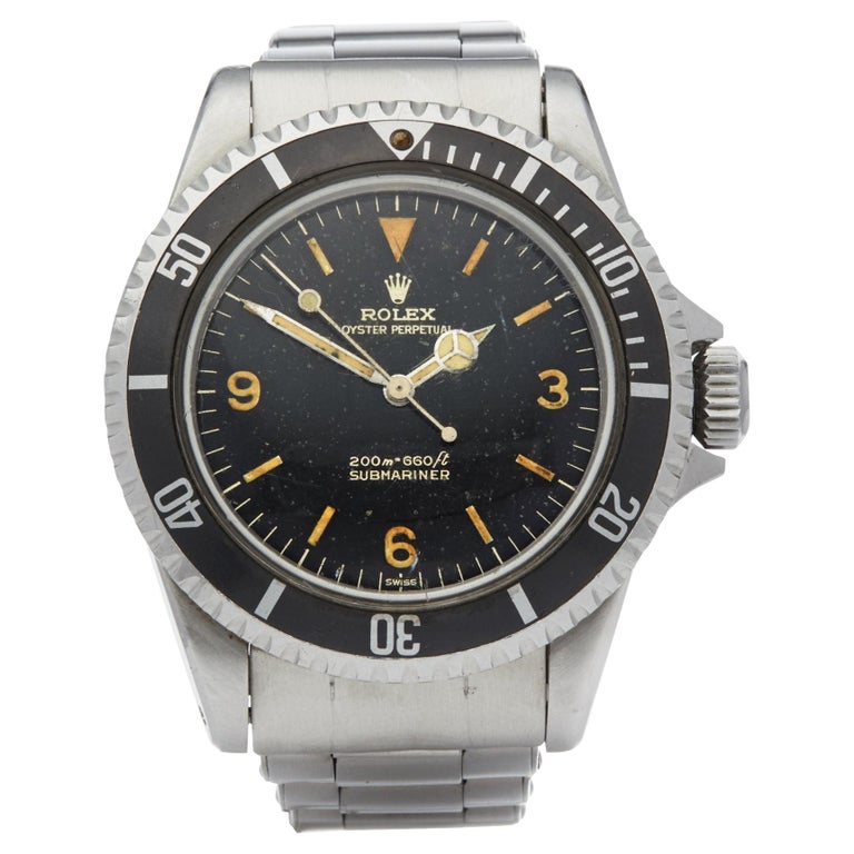 Rolex Submariner 5513 Men Stainless Steel Gilt Explorer 