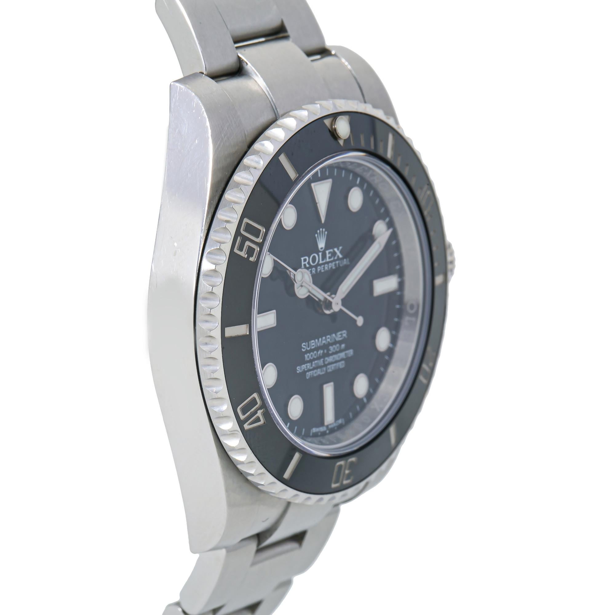 Rolex Submariner 114060, Black Dial, Certified and Warranty 2
