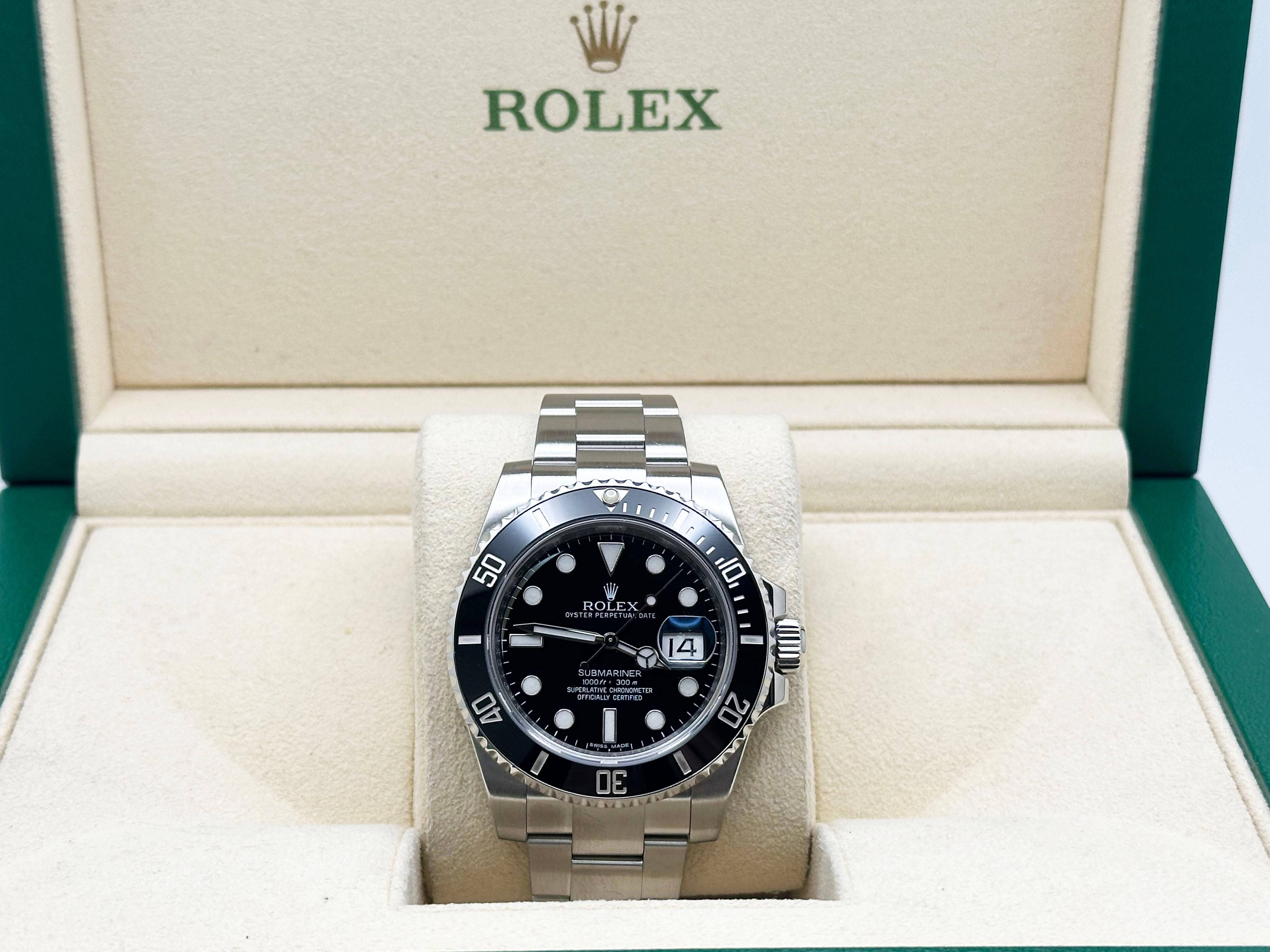 Rolex Submariner 116610 40mm Black Ceramic Stainless Steel Box en vente 5