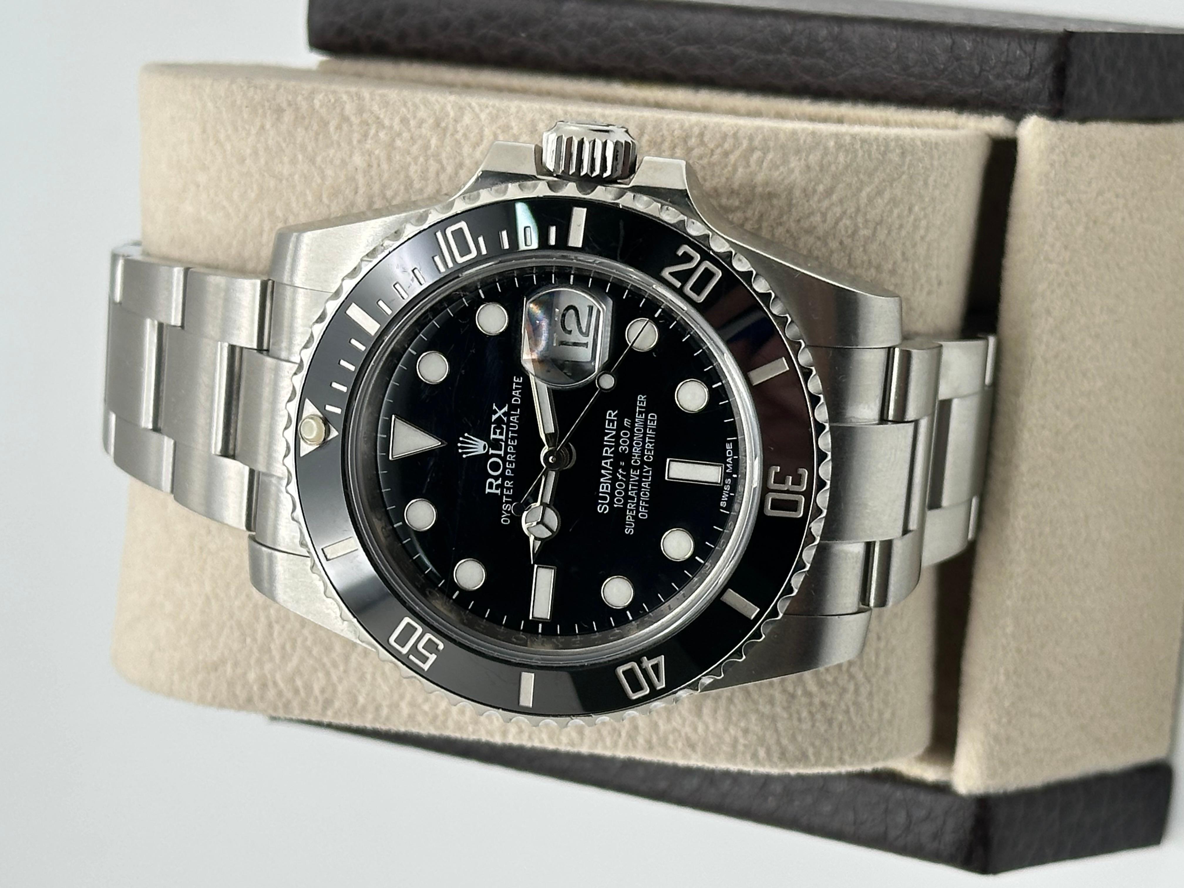 Rolex Submariner 116610 40mm Black Ceramic Stainless Steel Box Paper 2015 2