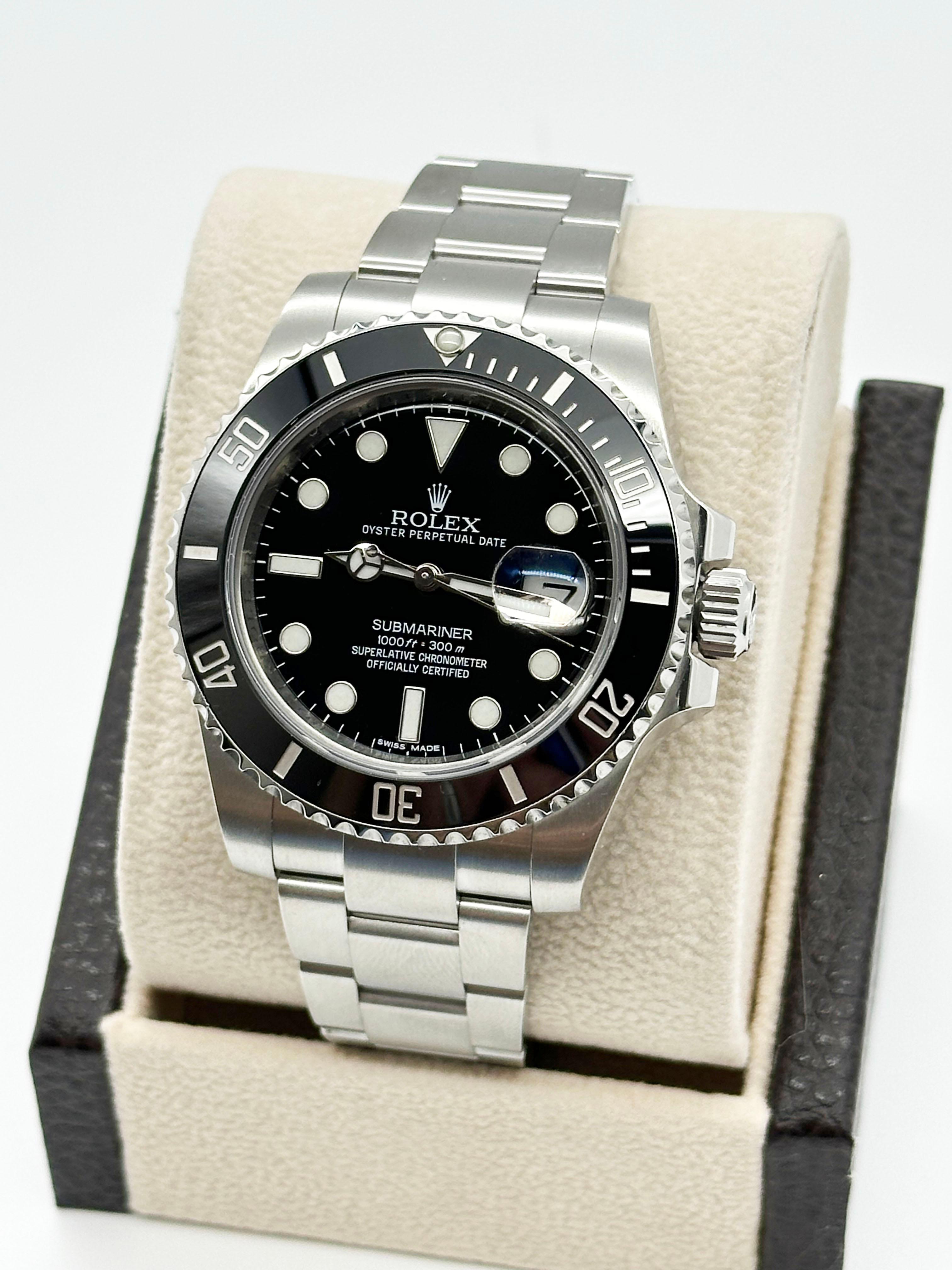 Rolex Submariner 116610 Black Ceramic 40mm Stainless Steel Box Paper 2014 2