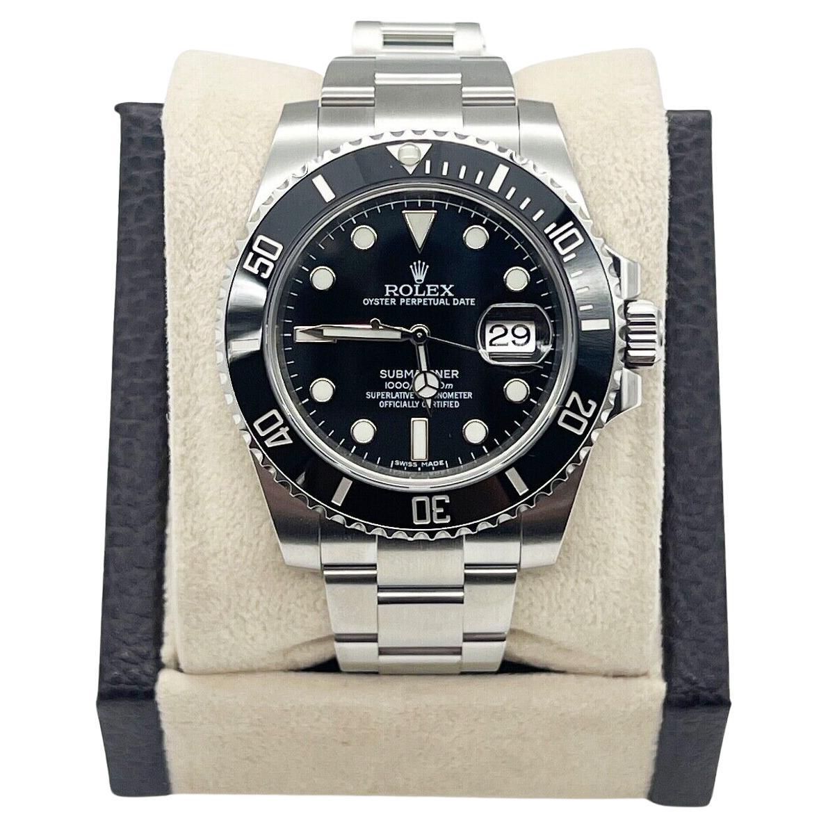 Rolex Submariner 116610 Black Ceramic Stainless Box Paper 2016 For Sale