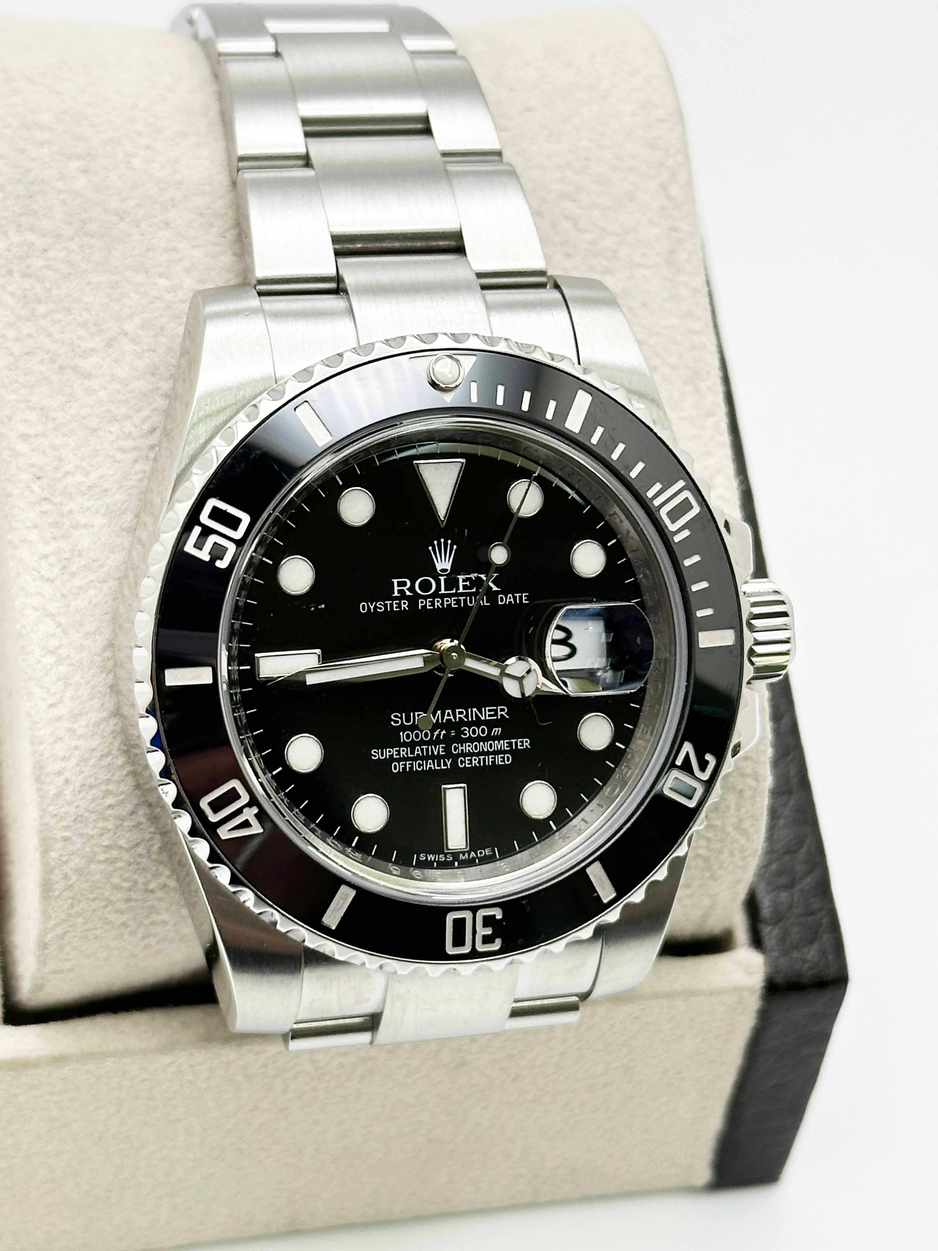 Men's Rolex Submariner 116610 Date Black Ceramic Stainless Steel Box