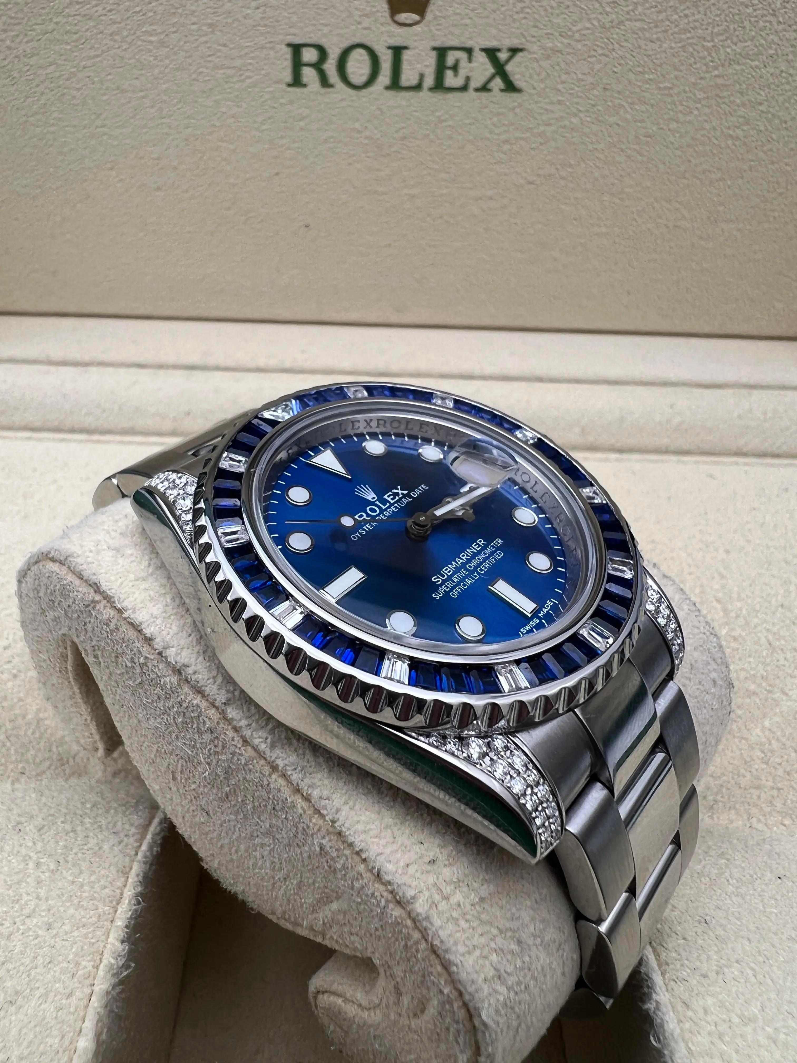 Estilo Rolex Submariner 116610 Zafiros Diamantes Bisel y Esfera Personalizados 116659SABR en venta 1
