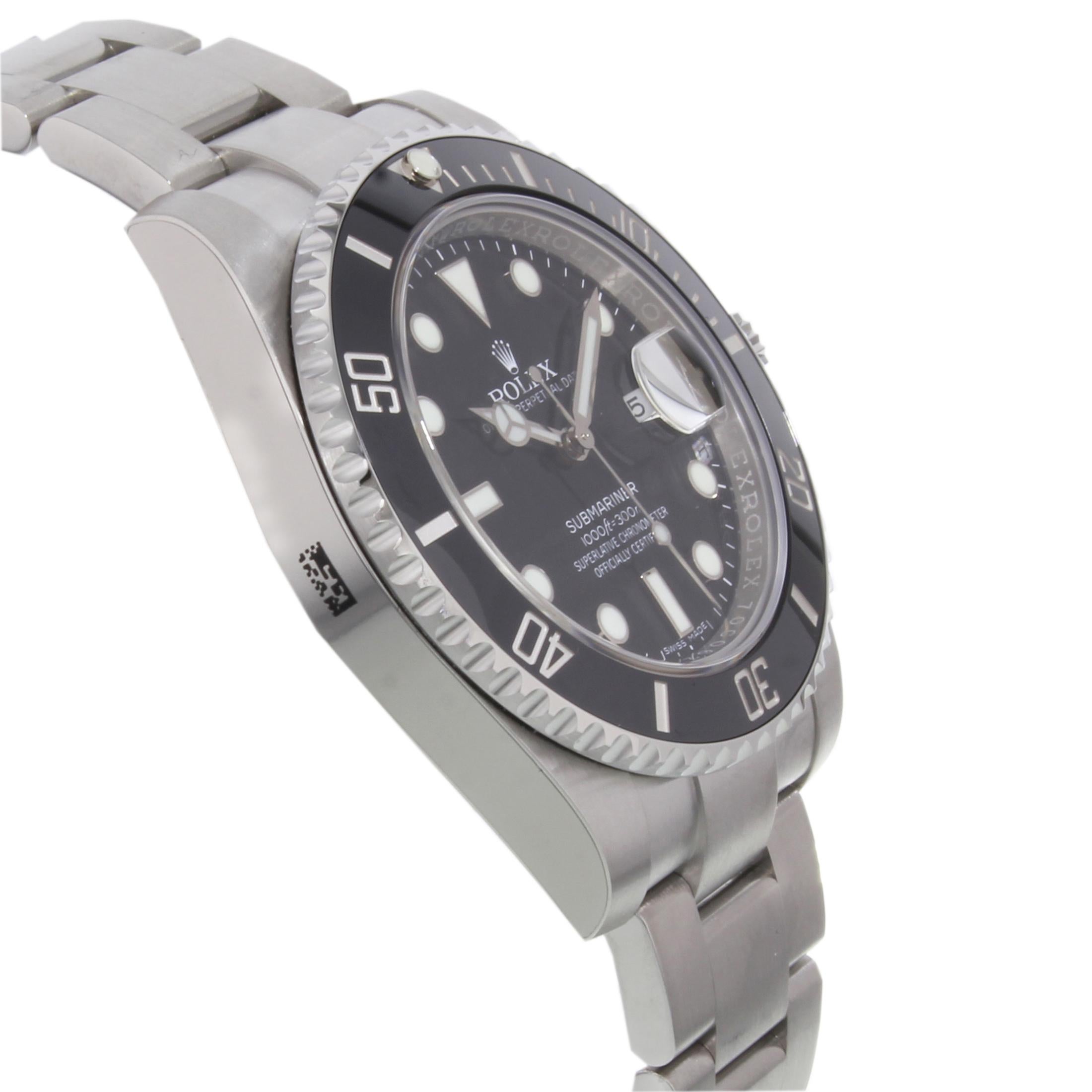 Rolex Submariner 116610LN Date Steel and Ceramic Automatic Men's Watch In New Condition In New York, NY