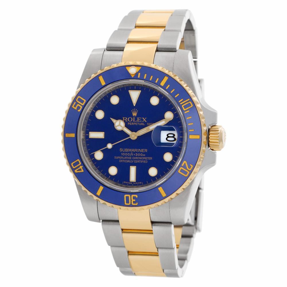 Rolex Submariner 116613, Blue Dial, Certified and Warranty In Excellent Condition In Miami, FL