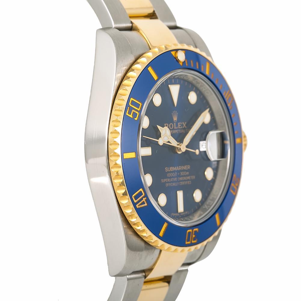 Modern Rolex Submariner 116613 Ceramic Blue Automatic Watch 18k Two-Tone with Papers