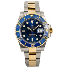 Rolex Submariner 116613 Ceramic Blue Automatic Watch 18k Two-Tone with Papers