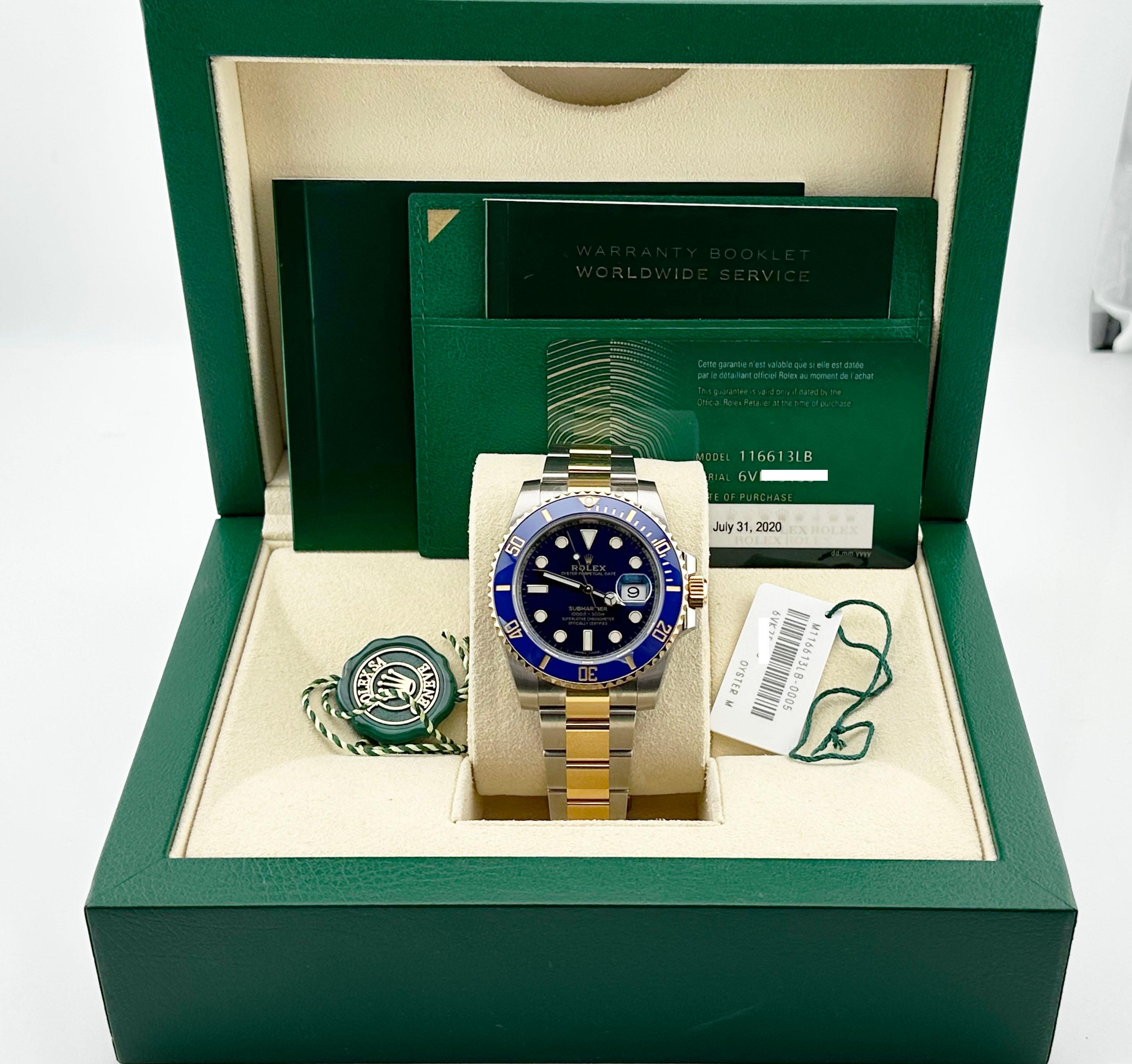 Numero di stile: 116613LB



Seriale: 6VK75***



Anno: 2020

 

Model: Rolex Submariner 