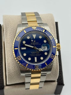 Rolex Submariner 116613LB 40mm Blue 18K Gold Steel Box Papers FULL STICKERS