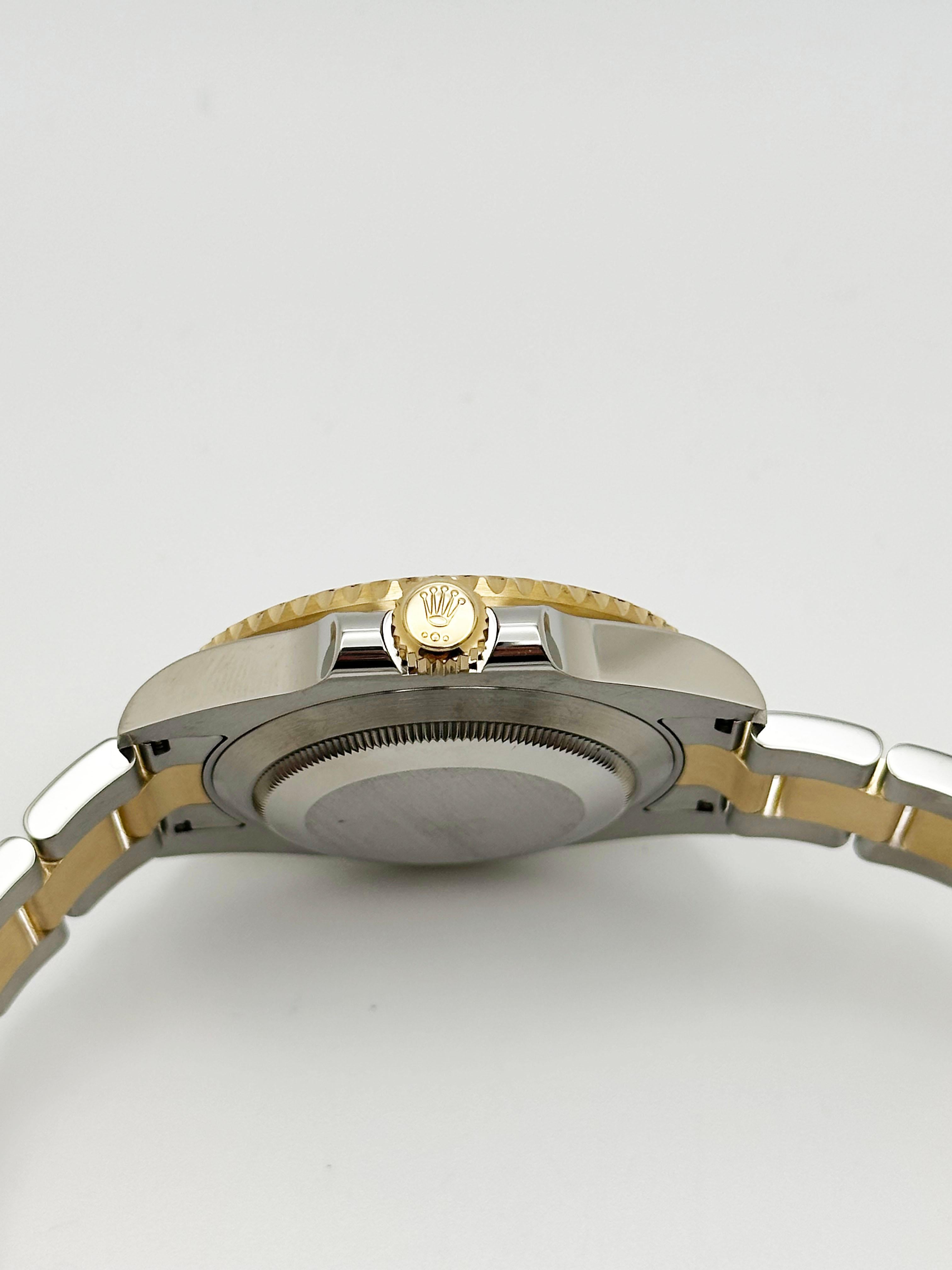 Rolex Submariner 116613LB Blue Ceramic 18K Yellow Gold Stainless Steel Box Paper For Sale 2