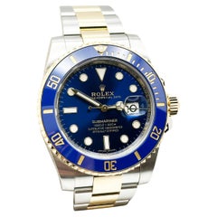 Rolex Submariner 116613LB Blue Ceramic 18K Yellow Gold Stainless Steel Box Paper