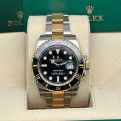 Rolex Submariner 116613LN 40mm Steel 18K Yellow Gold Black Dial Watch Box Papers
