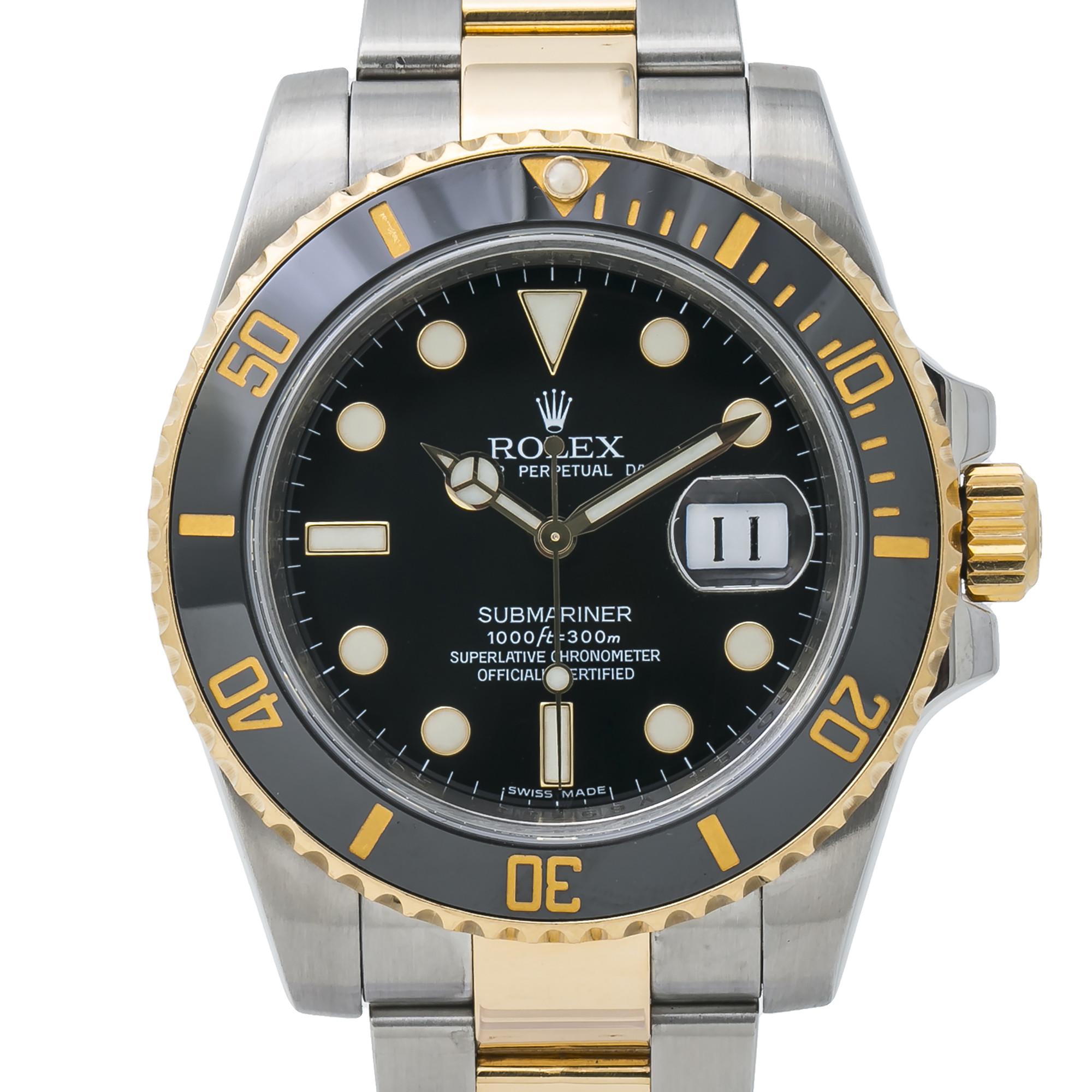 Rolex Submariner 116613LN Papers Ceramic Men's Watch 18 Karat Two Tone 1