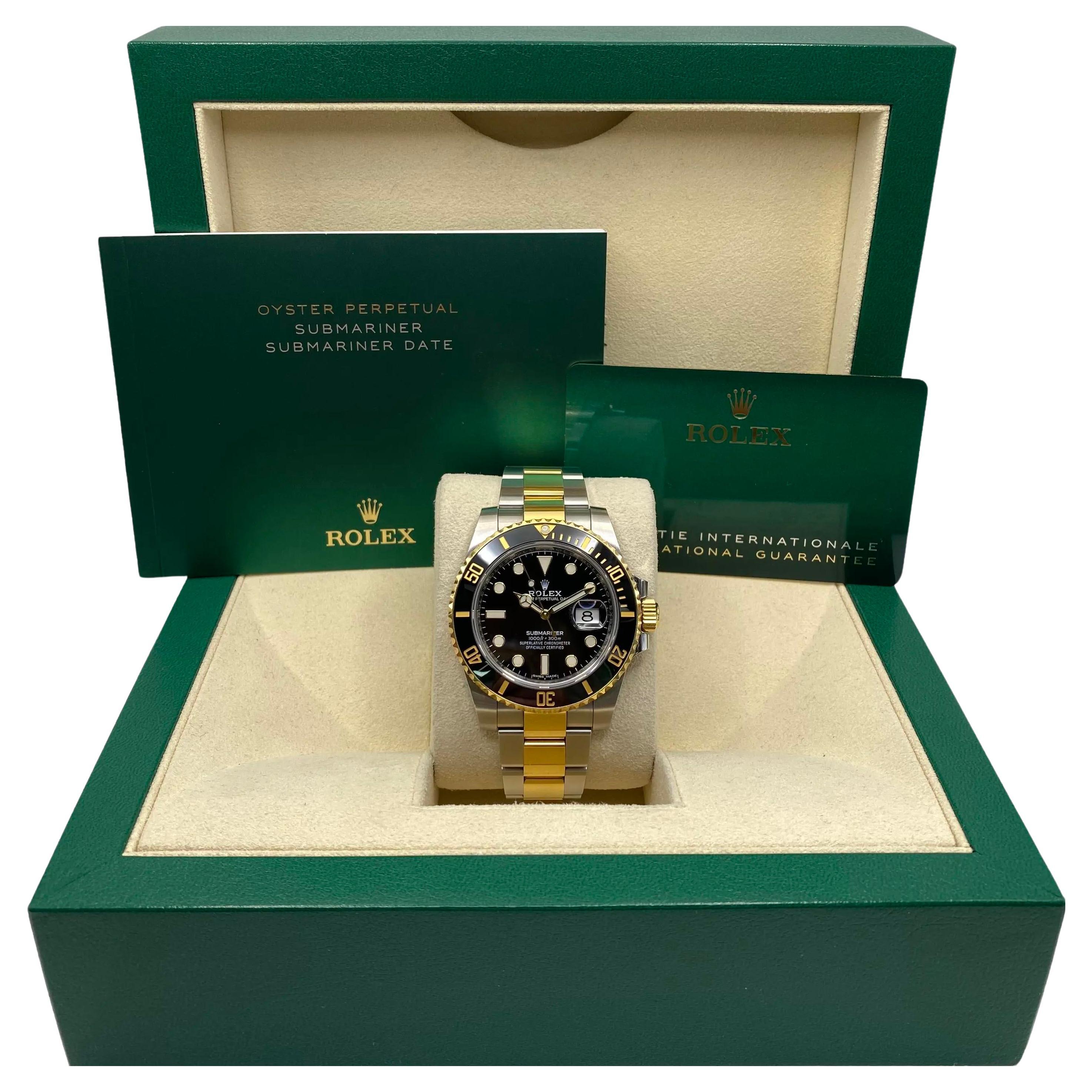 Rolex Submariner 116613LN Steel 18K Yellow Gold Black Dial Watch Box Papers For Sale