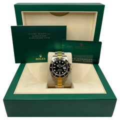 Rolex Submariner 116613LN Steel 18K Yellow Gold Black Dial Watch Box Papers