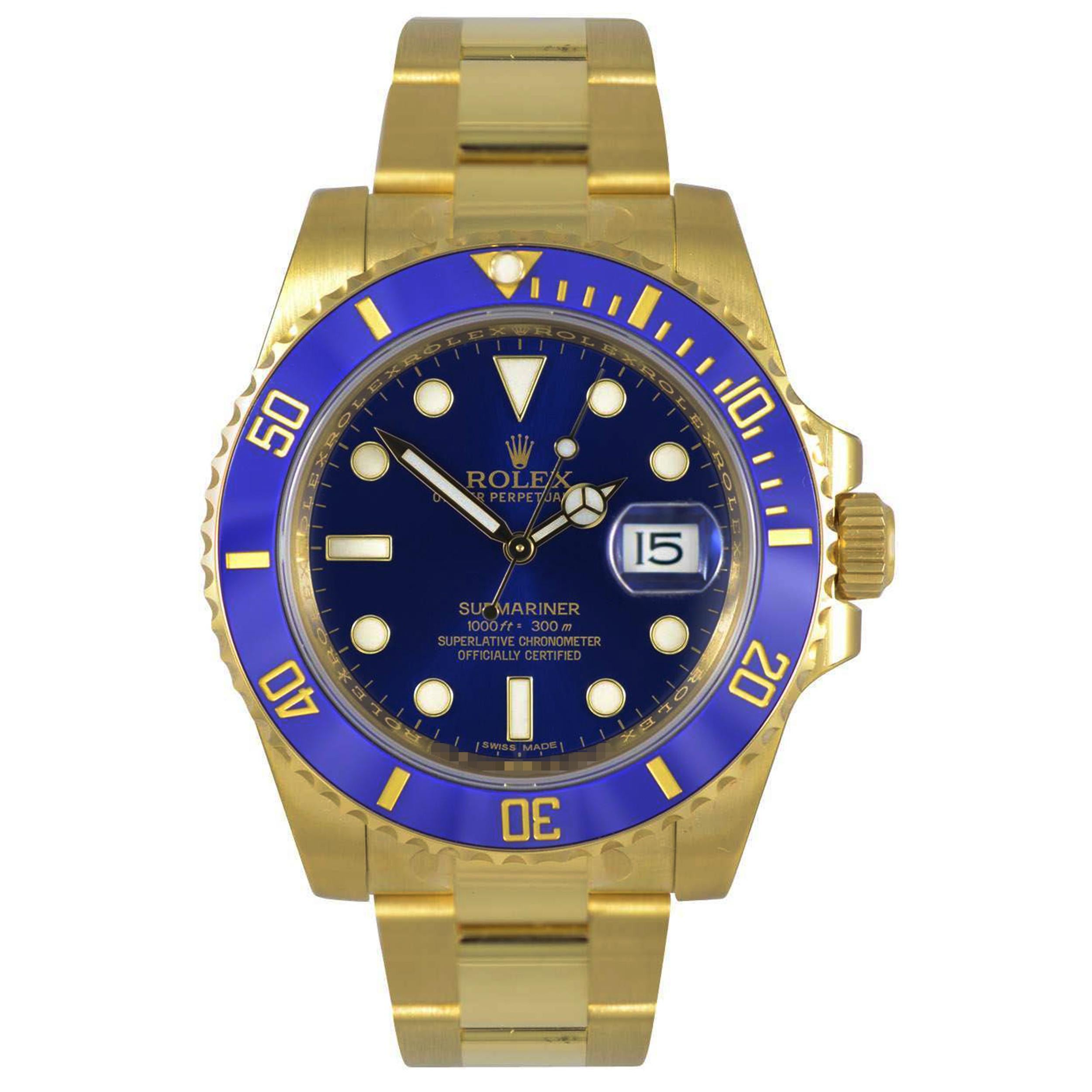 submariner gold blue dial