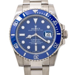 Rolex Submariner 116619 White Gold BlueSMURF Automatic Mens Watch 2014 Card