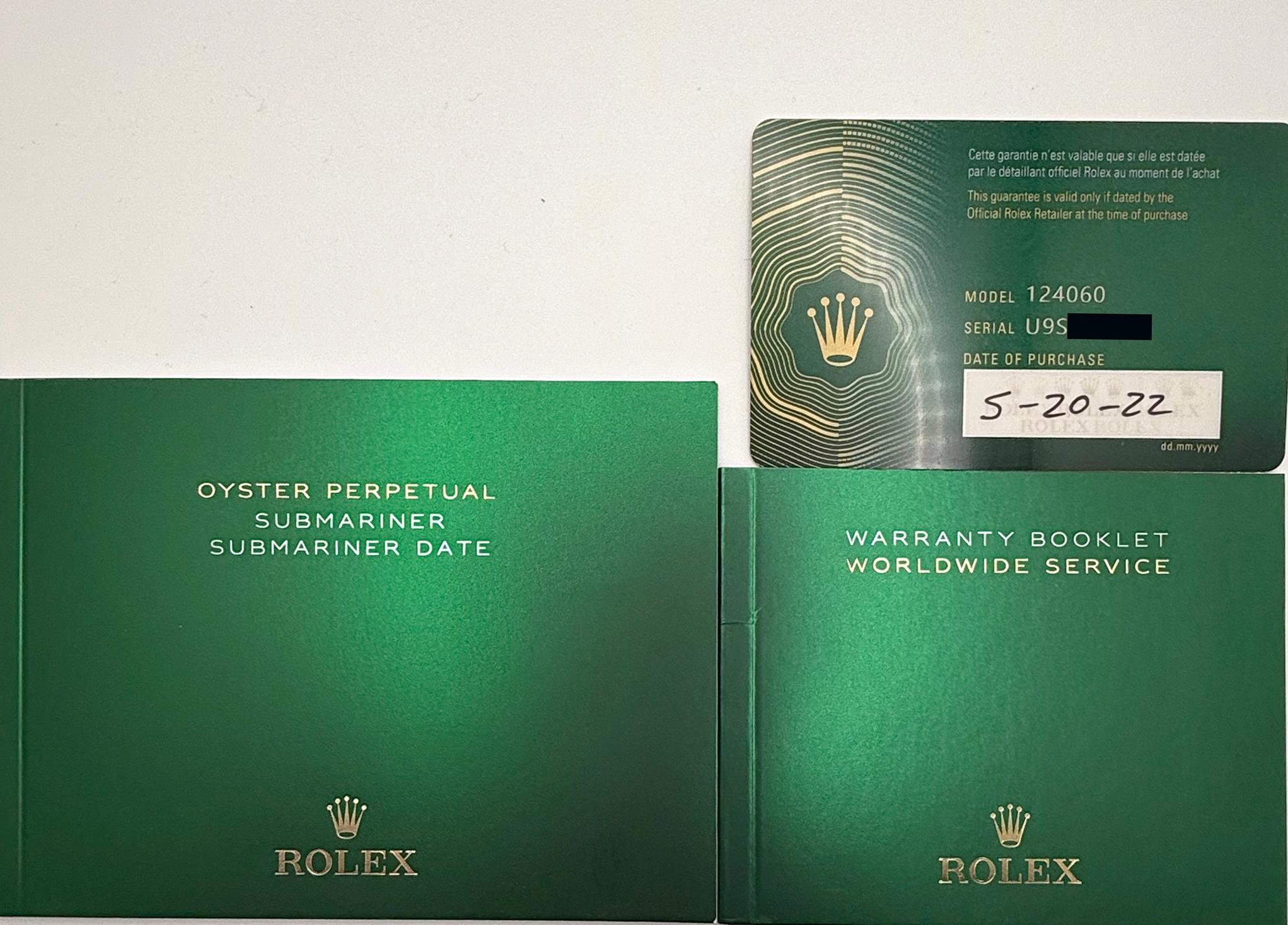 Rolex Submariner 124060 41mm Cerámica Negra Acero Inoxidable Caja Papeles 2022 en venta 8