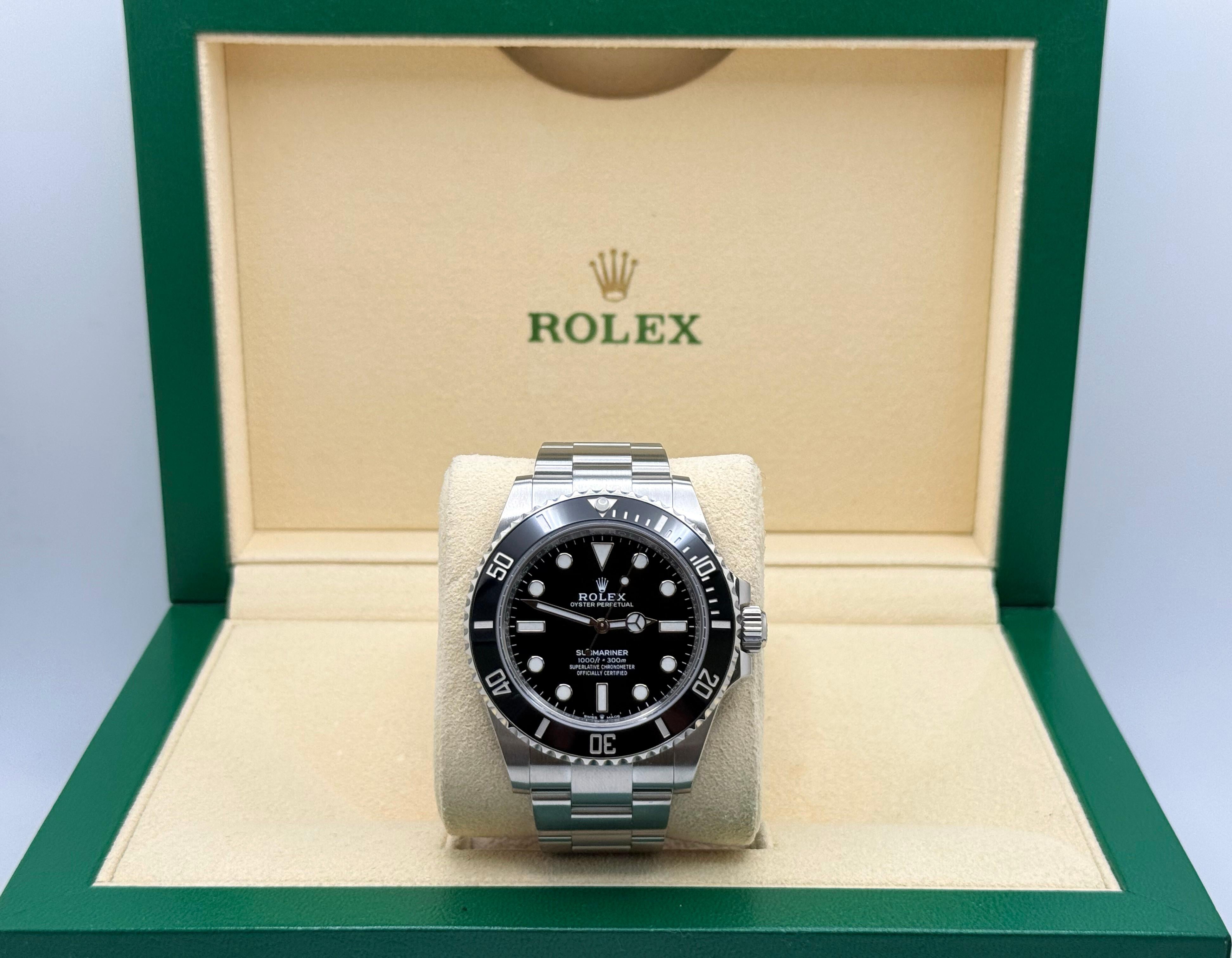 Rolex Submariner 124060 41mm Cerámica Negra Acero Inoxidable Caja Papeles 2022 en venta 3