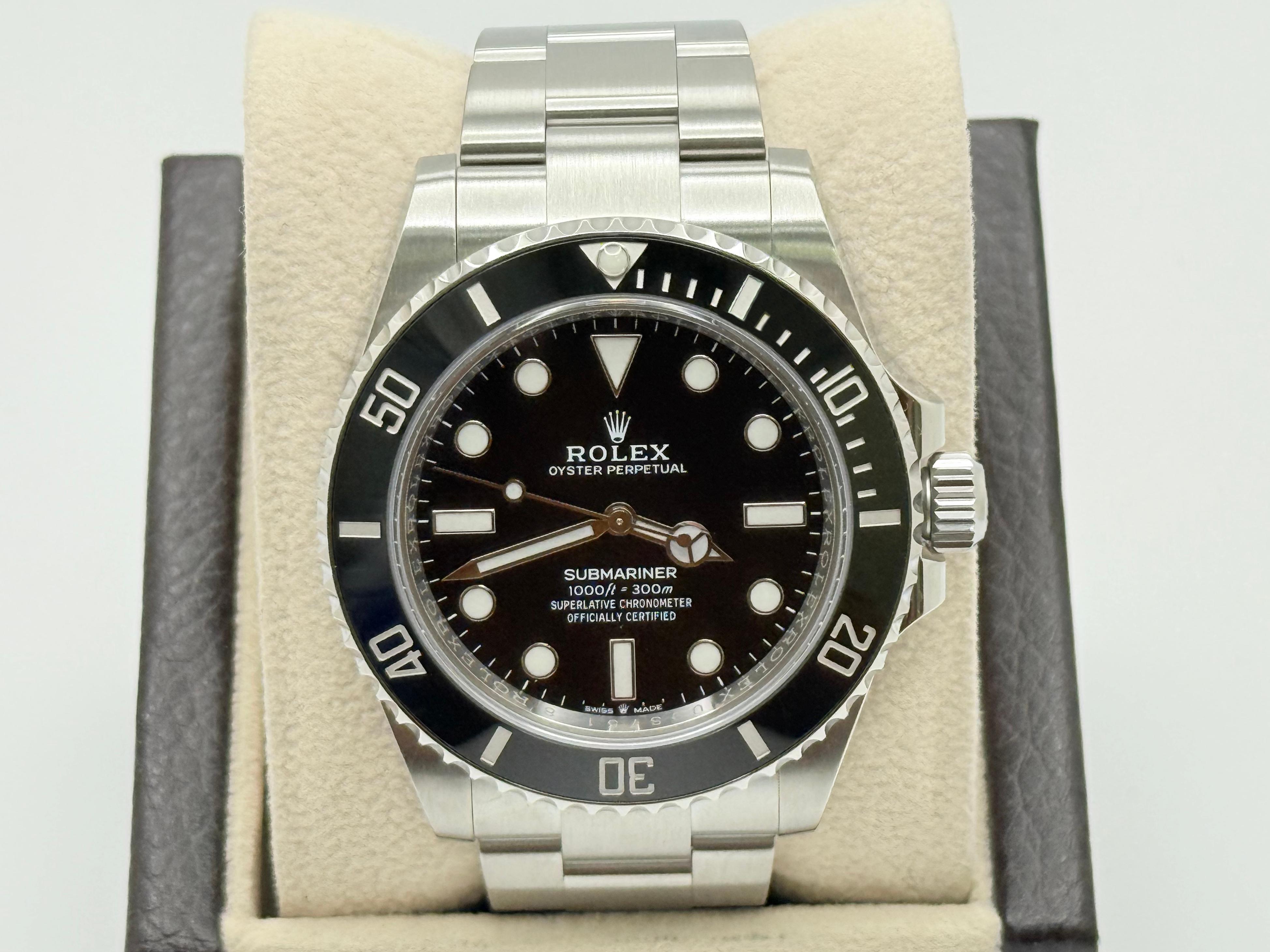 Rolex Submariner 124060 41mm Cerámica Negra Acero Inoxidable Caja Papeles 2022 en venta 4