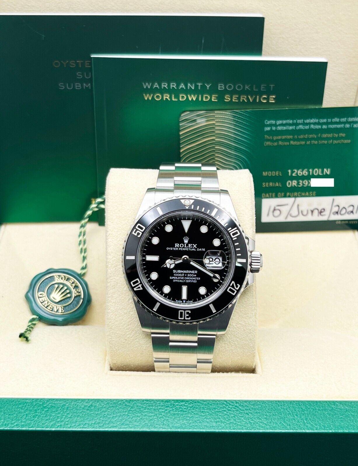 Men's Rolex Submariner 126610 41mm Black Dial Stainless Steel Box Papers 2021 For Sale