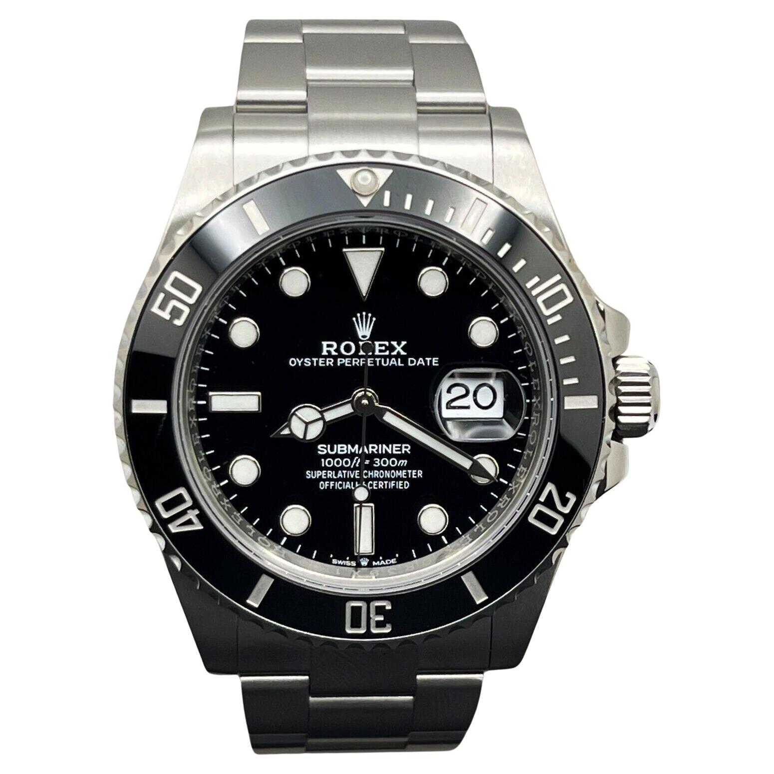 Rolex Submariner 126610 41mm Schwarzes Zifferblatt Edelstahl Box Papiere 2021 im Angebot