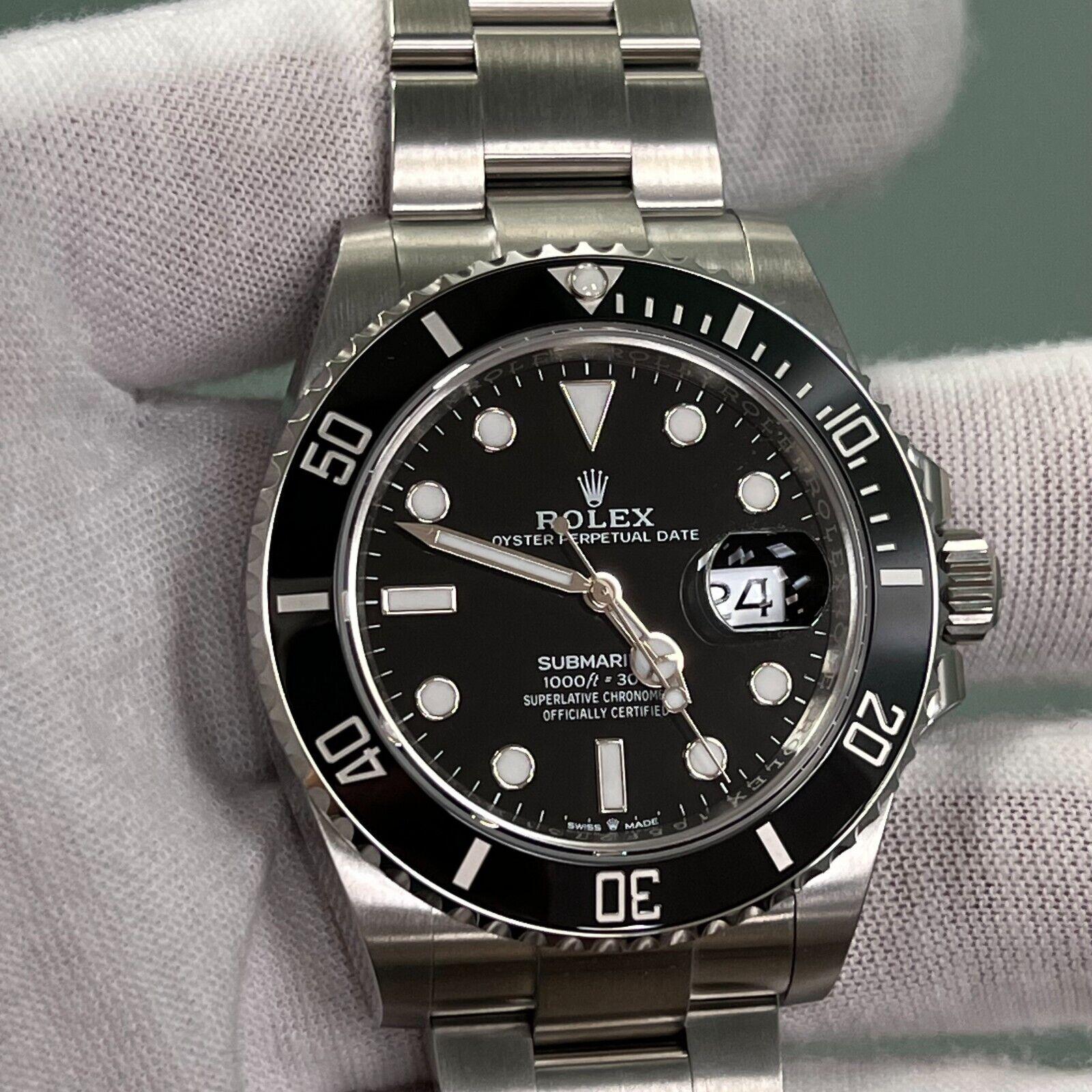 Men's Rolex Submariner 126610LN 41mm Black Ceramic Stainless Box Paper 2023 STICKERS