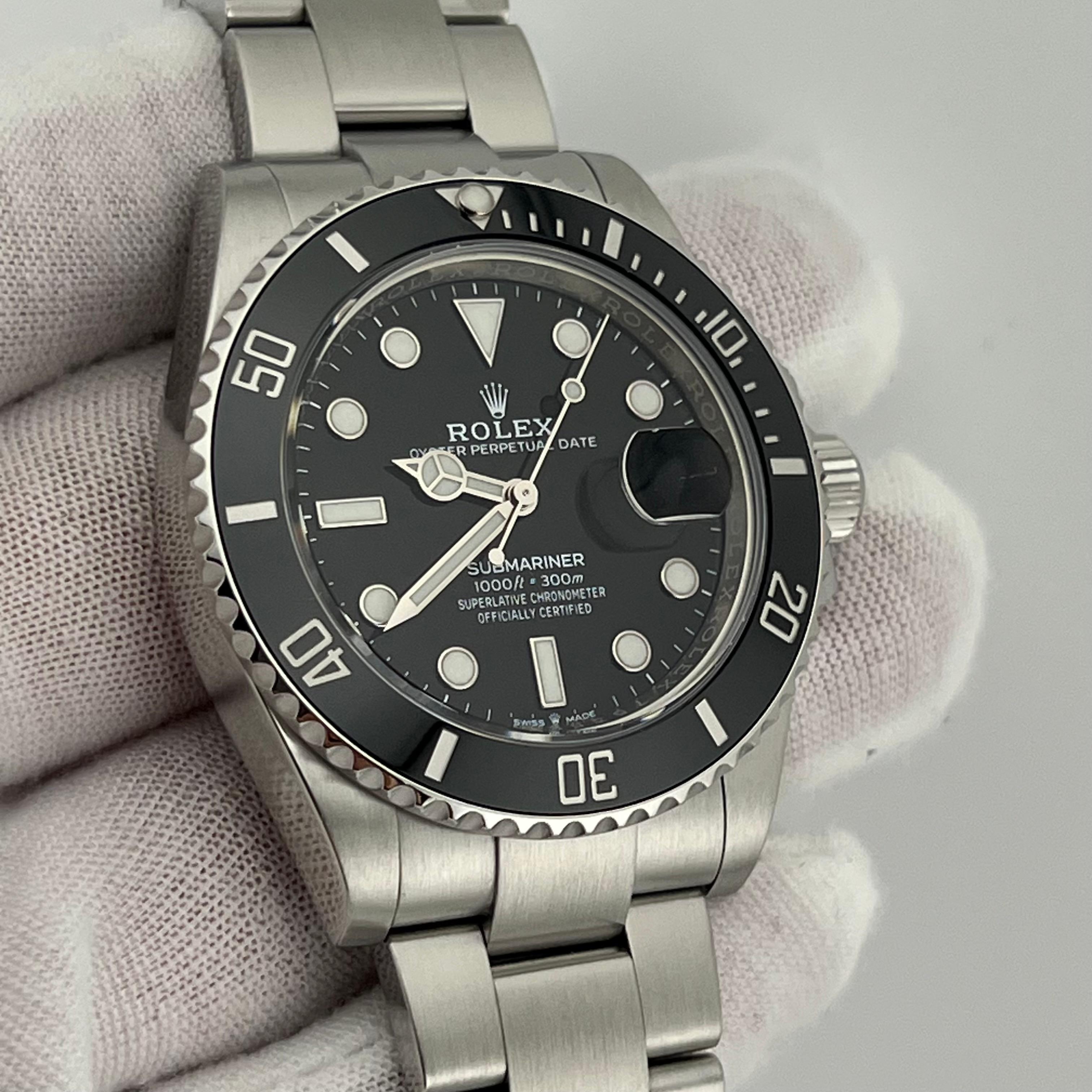 Rolex Submariner 126610LN 41mm Black Ceramic Stainless Steel Box Paper For Sale 1
