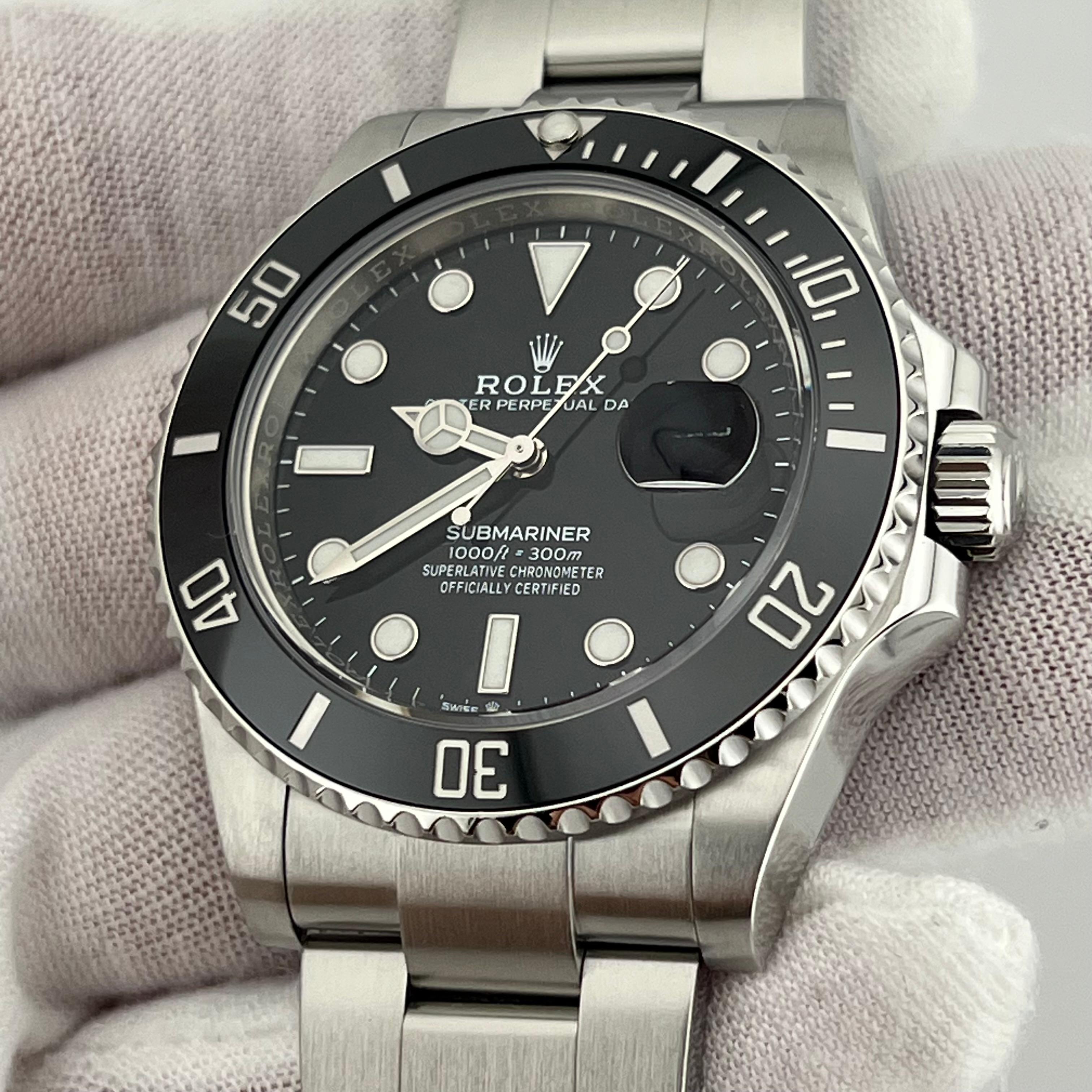 Rolex Submariner 126610LN 41mm Black Ceramic Stainless Steel Box Paper For Sale 2