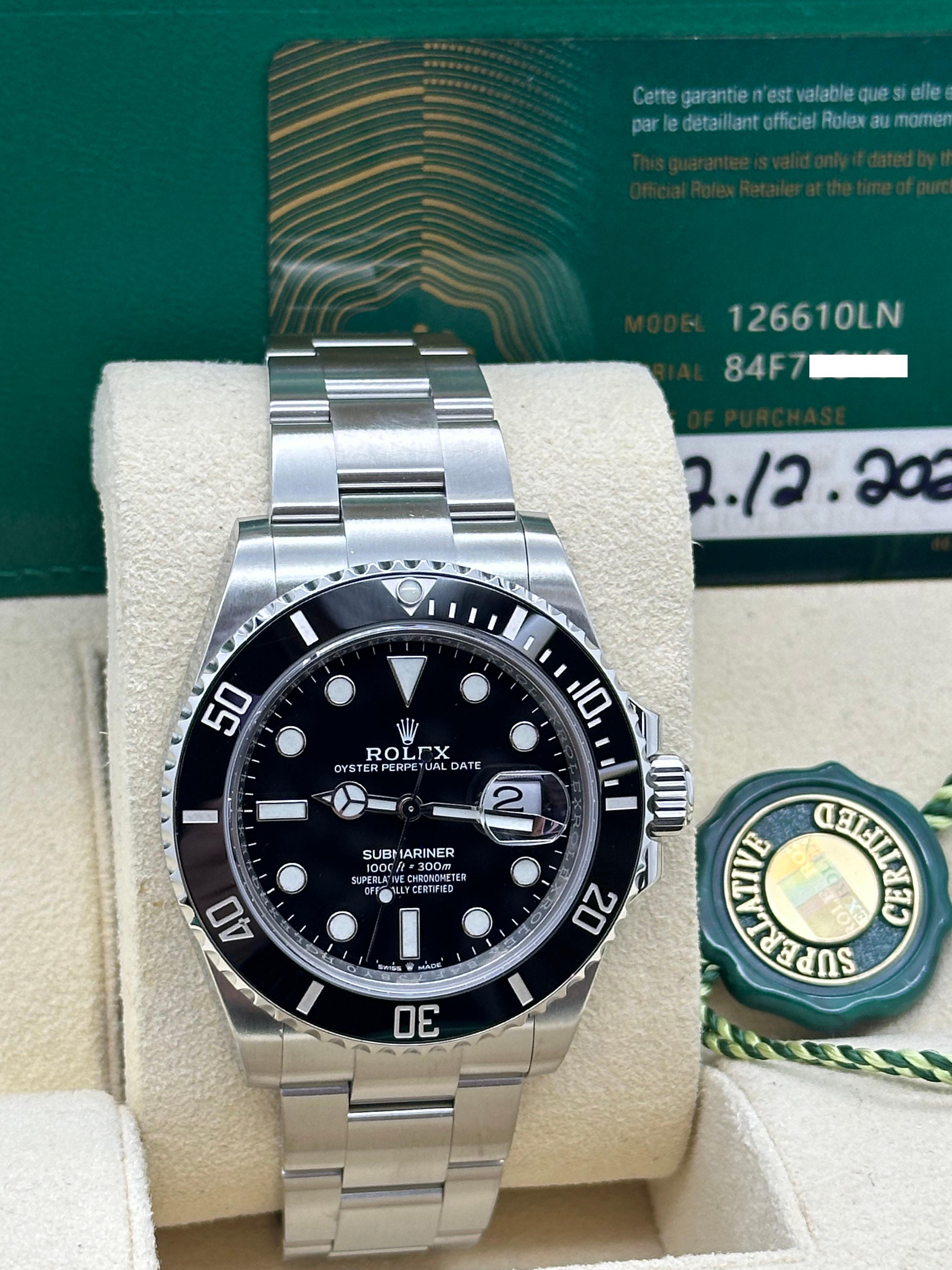 Men's Rolex Submariner 126610LN 41mm Black Dial Stainless Steel Box Paper 2022